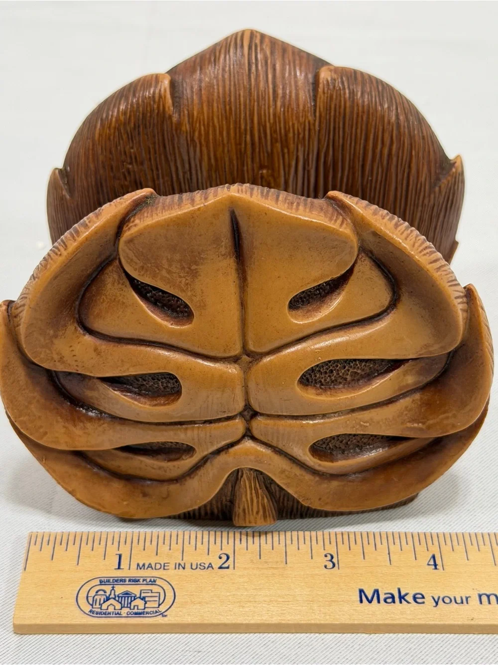 Vintage Coco Joes Monstera Leaf Napkin Letter Holder Polynesia Tiki Aloha Hawaii